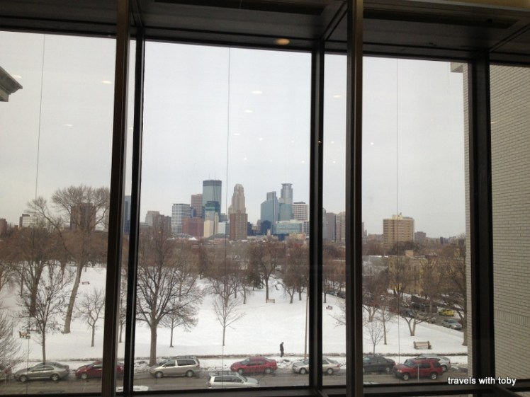 Downtown Minneapolis from MIA with 24th Street below