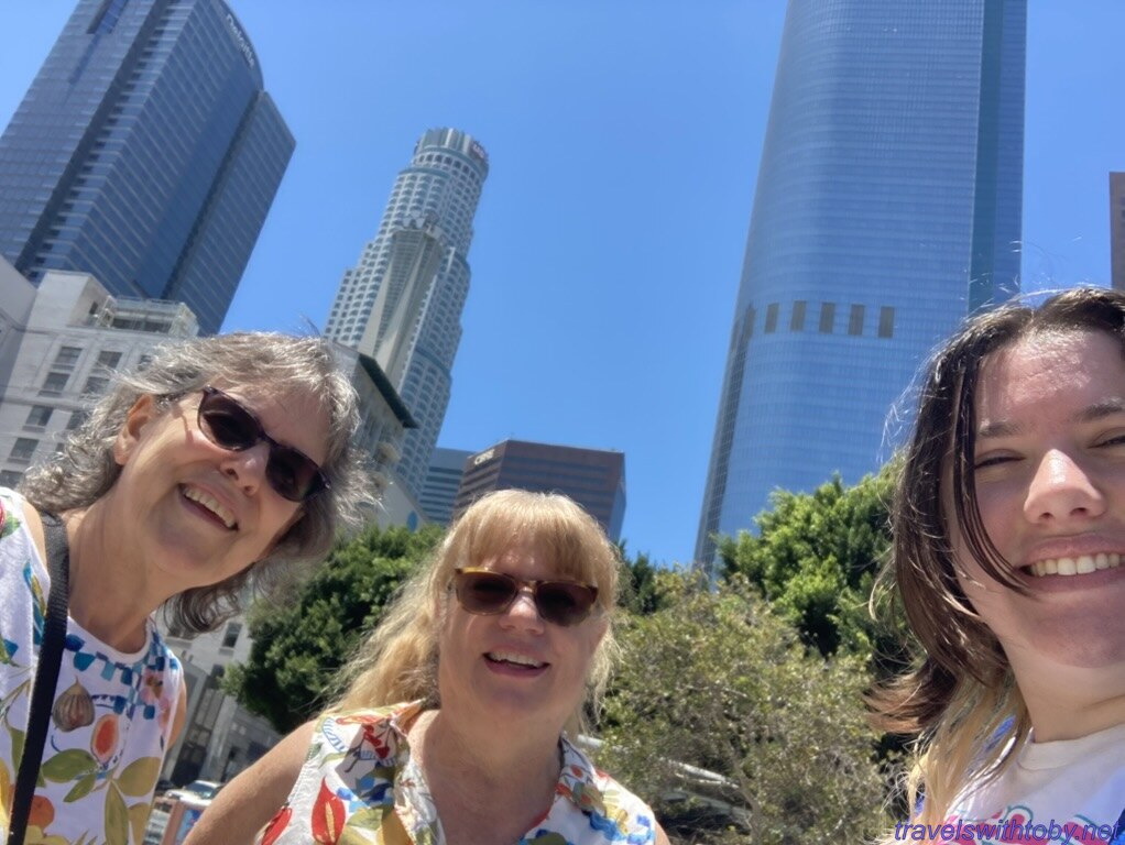 selfie with downtown buildings