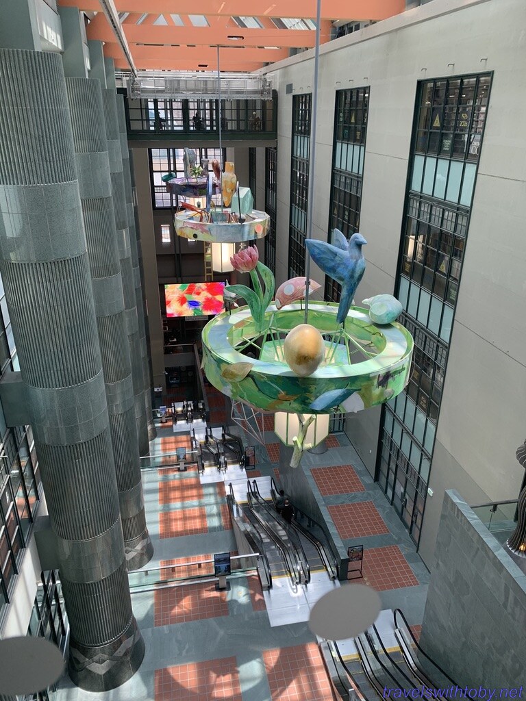 artwork in lobby from the 3rd floor
