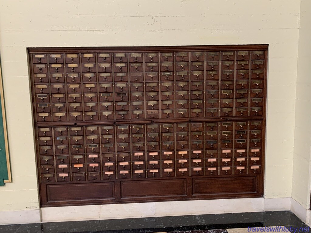Original card catalog cabinet