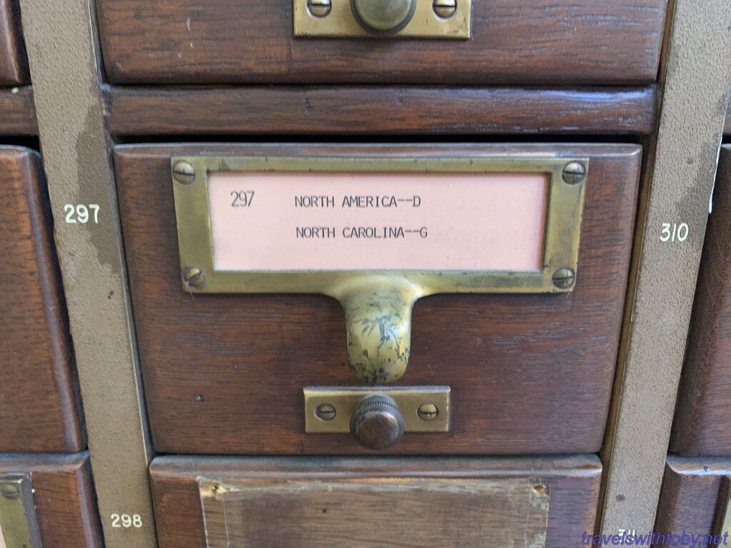 Original card catalog cabinet detail