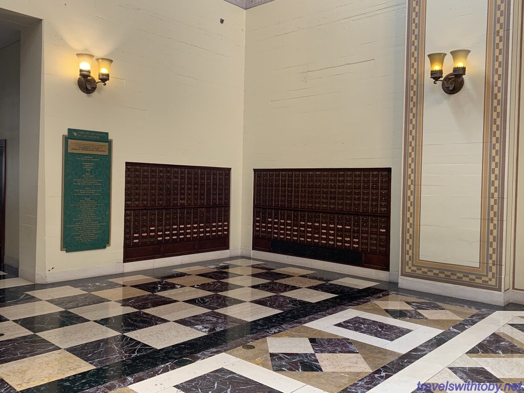 Card catalog cabinets in the rotunda